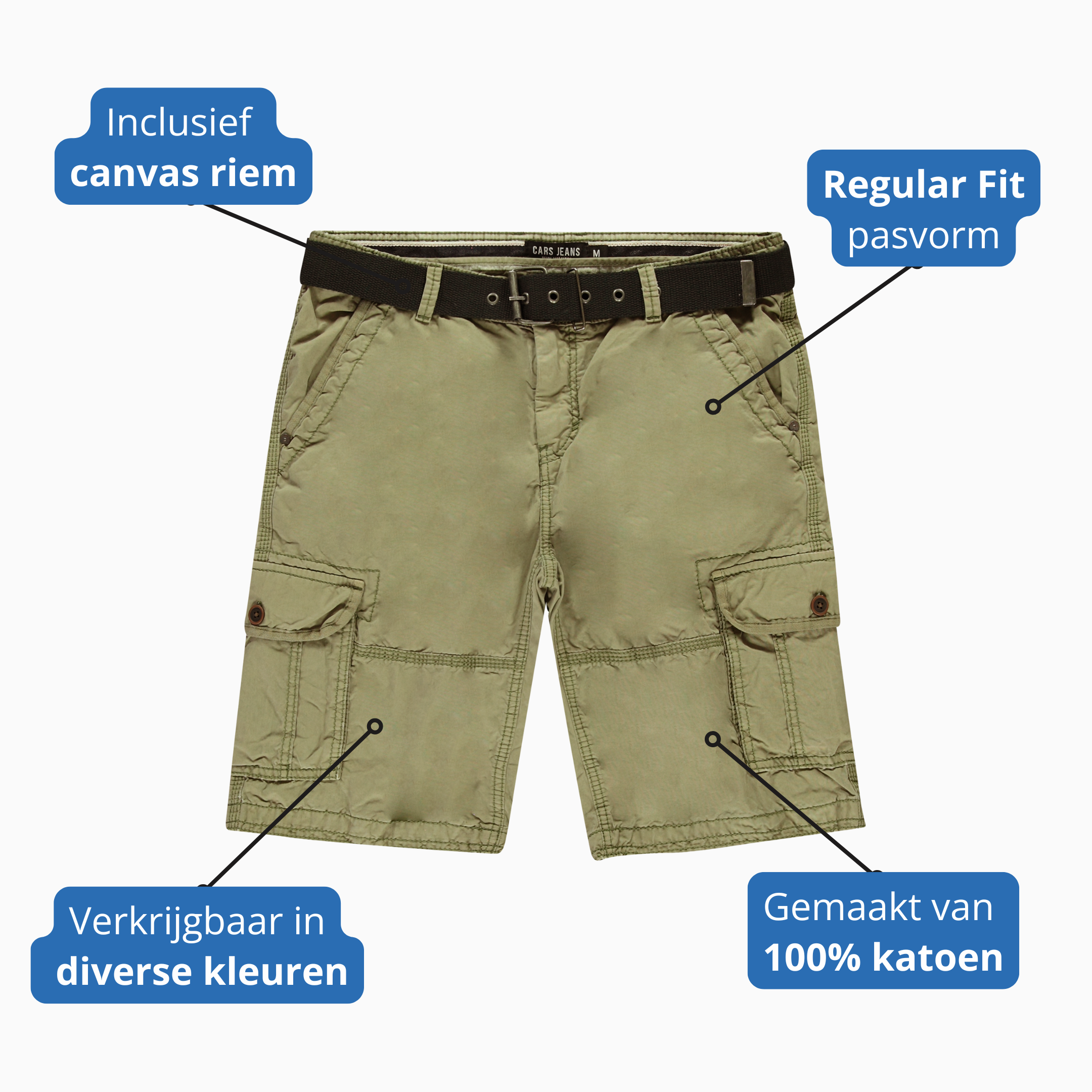 Cars Jeans Durras Korte Broek - JeansVoorMinder.nl