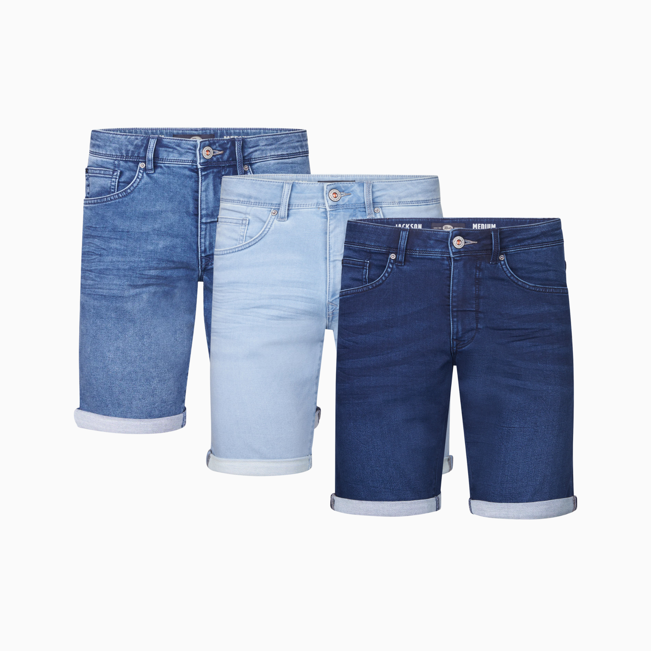 Petrol Industries Jackson Heren Denim Short | Jogg Denim, Slim Fit, Korte Broek - JeansVoorMinder.nl