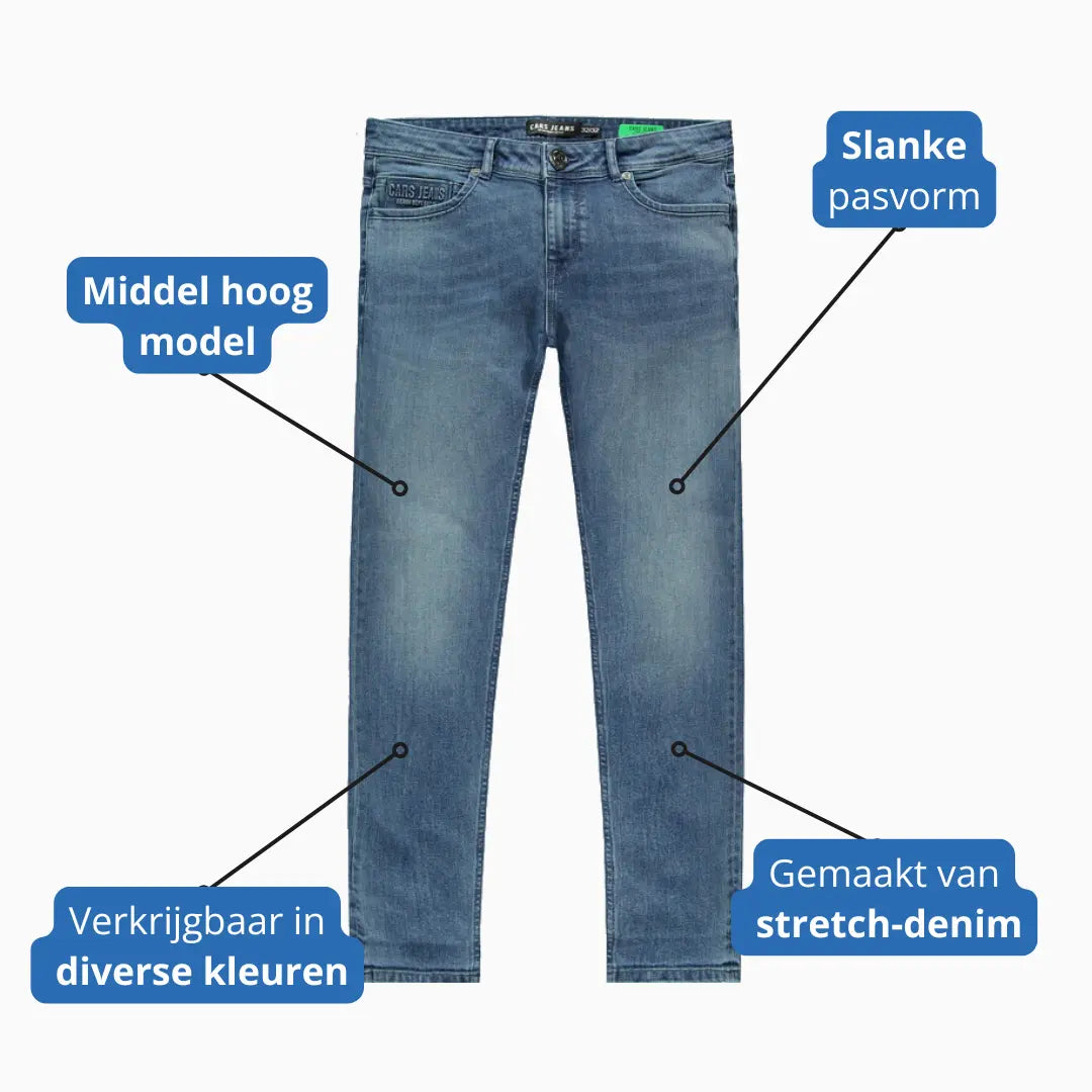 Cars Jeans Bates Slim Fit - JeansVoorMinder.nl
